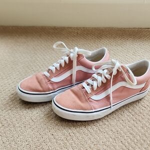 Vans Blush Pink and White Canvas Shoes